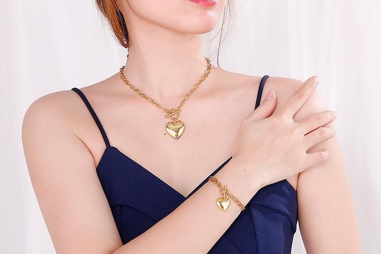 Manufacturer′s Jewelry Custom Fashion High Quality Waterproof and Fadeless Heart Jewelry Gold Plated Jewelry 18K Set Jewelry