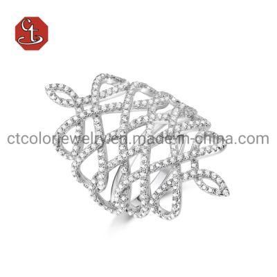 925 Sterling Silver Ring Pave AAA+ CZ
