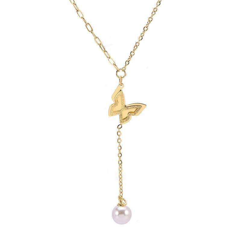 Manufacturer Custom Fashion Jewelry High Quality Waterproof Non Tanish Minimalist Jewelry New Arrivals Gold Necklace Butterfly Jewelry