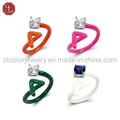 New design Enamel CZ colorful Earrings shaped with triangle Earring