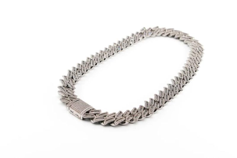 Mens Iced out Tennis Cuban Chain Moissanite Cuban Link
