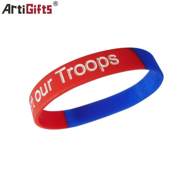 Logo-Printing Segmented Color Silicone Festival Bracelet