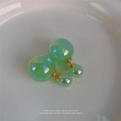 E2022 Year New Trendy Blue Pink Green Colorful Front-Back Design Fresh Water Oil Pearl Fashion Women Earrings