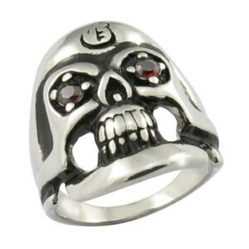 Fashion 316L Stainless Steel Antique Look Movie Skull Ring