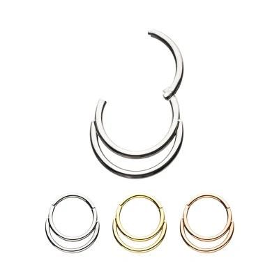 Bright Shine Hypoallergenic Surgical Stainless Steel Jewelry Body Piercing Jewelry Hinged Nose Ring Segment Clicker