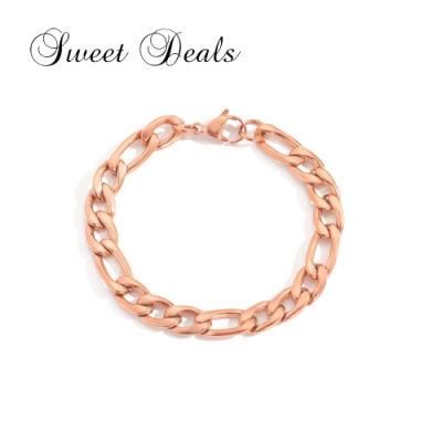 Fashion Figaro Chain Bracelet Jewelry Stainless Steel Gold Plated Bracelet