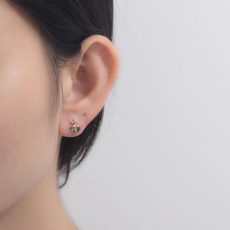 925 Sterling Silver Earrings Flower Cubic Zirconia Stud Earrings Luxury Hypoallergenic Stud Earrings Piercing Jewelry for Women