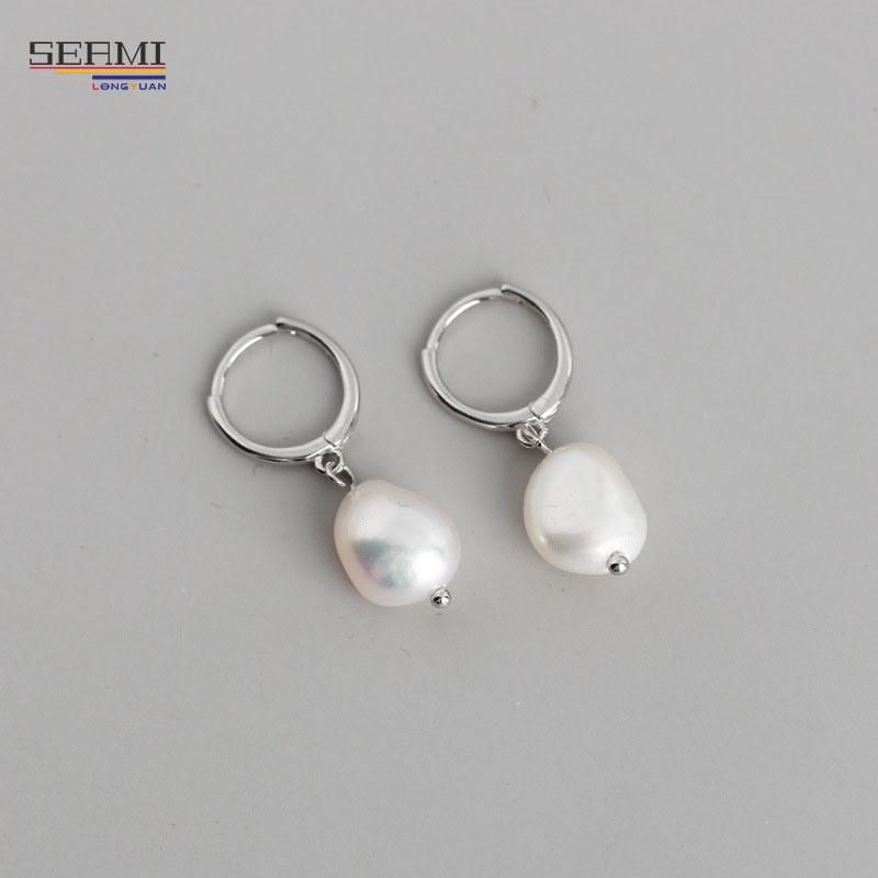 S925 Irregular Freshwater Pearl Stud Earrings