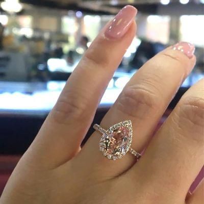 Rose Gold Engagement Wedding Rings Birthstone Crystal Ring Love Ring Jewelry Women