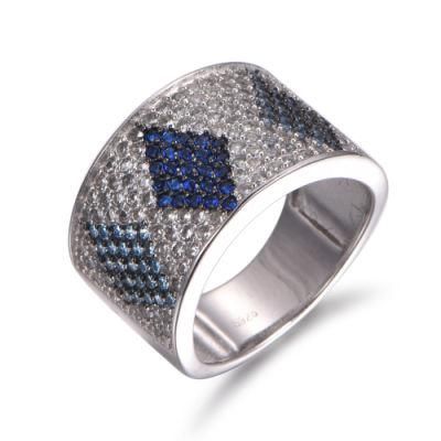 Luxury Style Silver with Fancy CZ Rhombus Ring