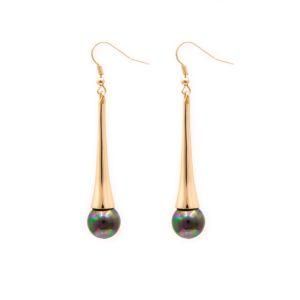 Fashion Women Jewelry Gold Metal Pearl Drop Earrings