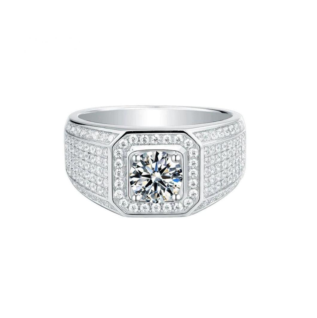 Moissanite Ring Fine Silver Jewelry Engagement Wedding Moissanite 925 Silver Rings Men