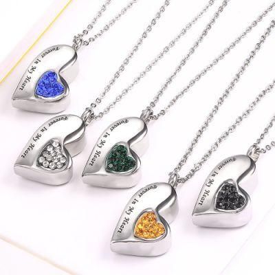 Commemorative Urn Pet Cremation Ashes Perfume Bottle Jewelry Cubic Zirconia Series Black Green Zircon Necklace Fashion Jewelry