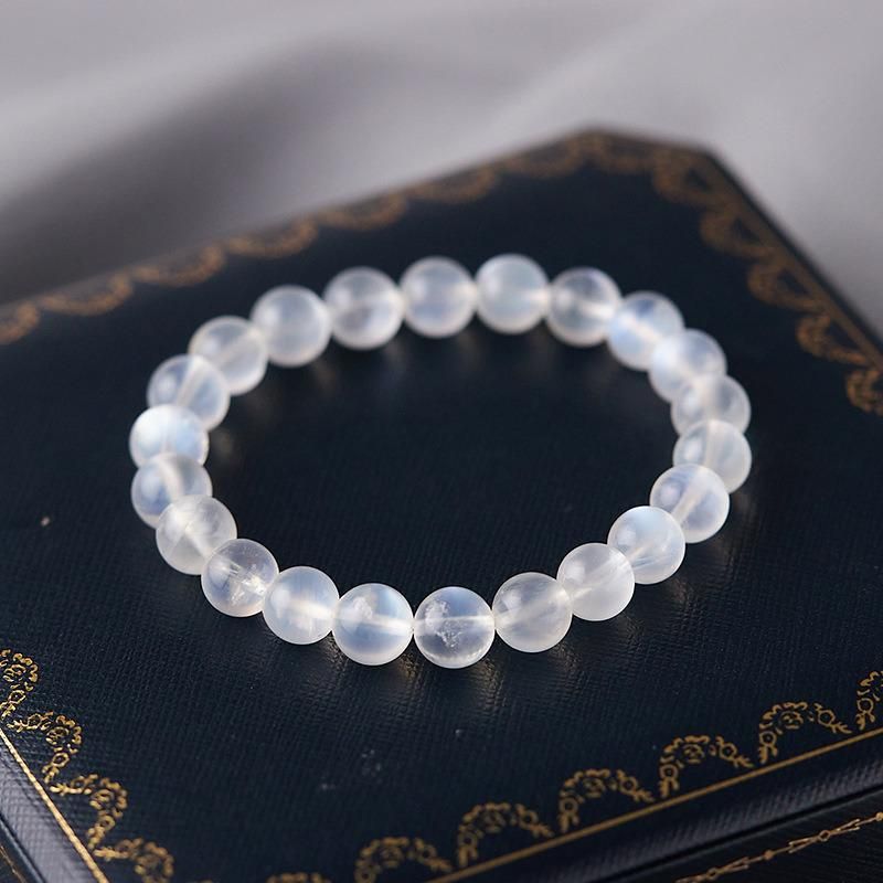 Fashion Jewelry Natural Blue Moonstone Strand Crystal Bracelets