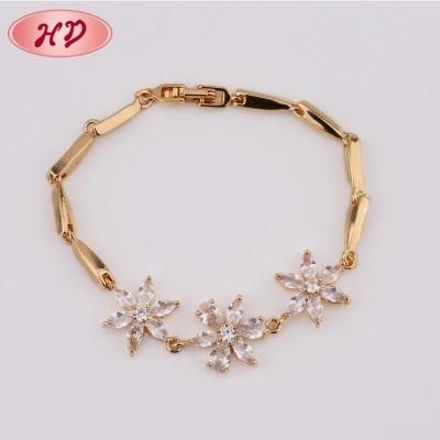 Fashion Women Bracelet 18K Gold Color Jewelry Zircon Bracelet for Ladies