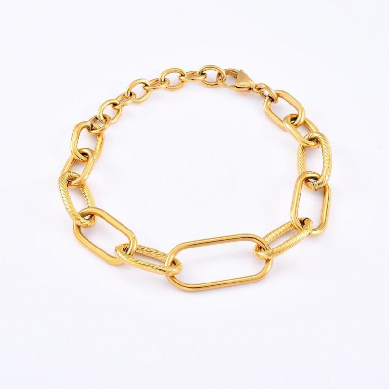 Vintage 18K Gold Plated 316L Stainless Steel Bracelet for Men and Women