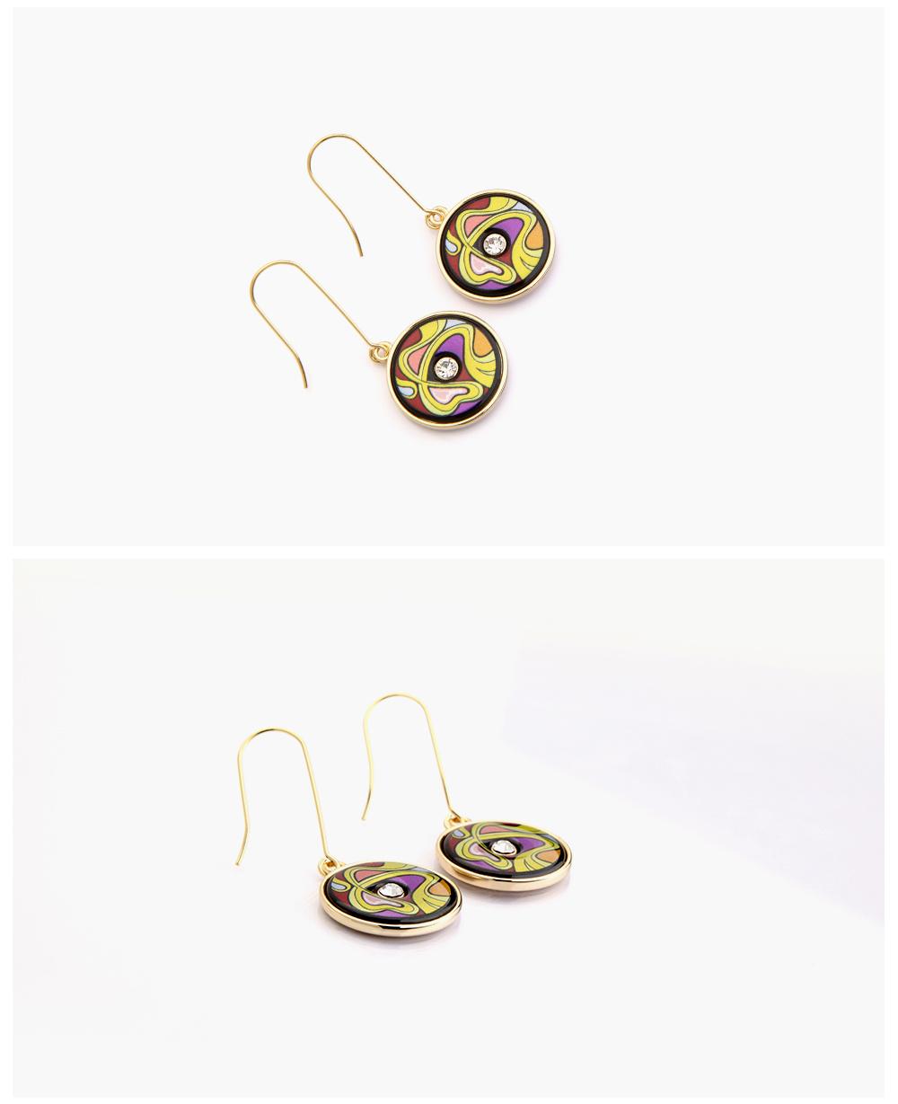 Enamel Earrings Fine Jewellery with Delicate Back Side