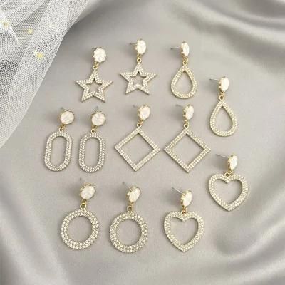 Fashion Jewelry Diamond 925 Silver Stud Earrings for Women
