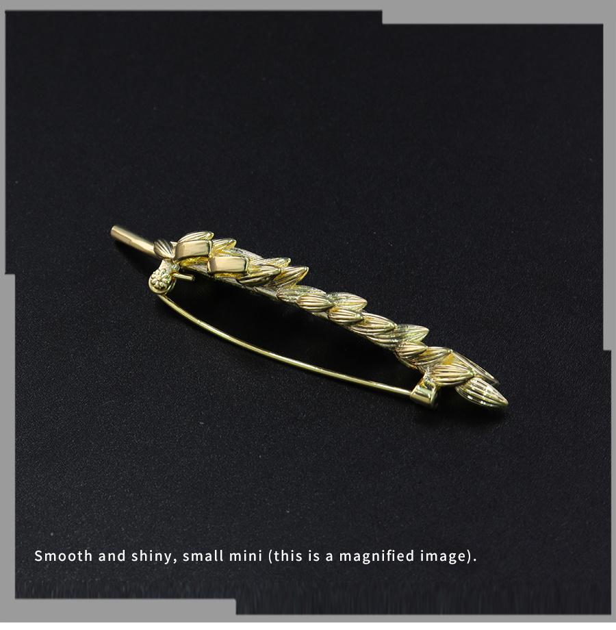 Diamond Studded Wheat Ear Pin Dress with Fashionable Three-Dimensional Pattern Brooch