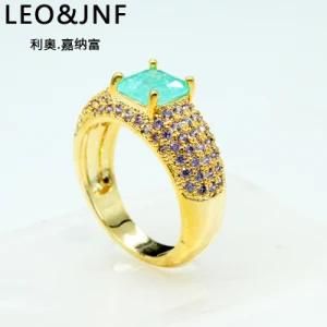 Wholesales Fashion Custom Jewelry Wedding Ring in Brass Gold Plated