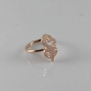 Fancy Fox Design Rose Gold Stainless Steel Rings for Cute Girl