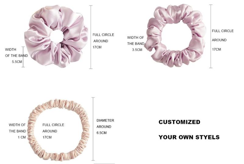 Fashionable Middle Size Mulberry Silk Scrunchies