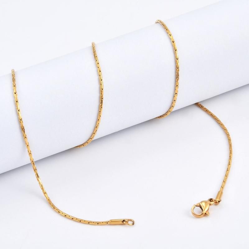 Hot Selling 18K Gold Plated Stainless Steel Round Wire Cable Boston Chain Jewelry for Beaded Necklace Bracelet Design