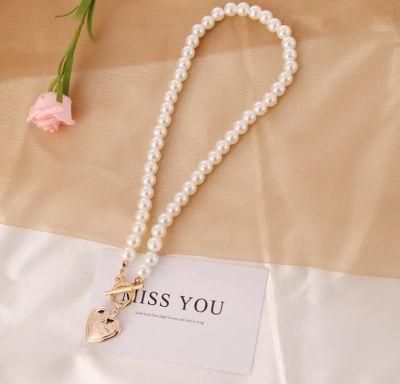 2020 New Style Open Heart Pearl Vintage Necklace
