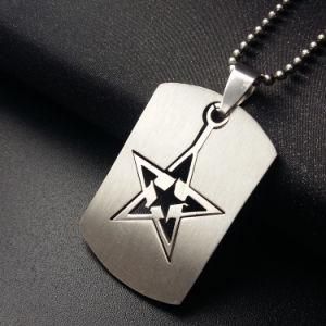 Silver Fashion Jewelry Star Necklace Stainless Steel Key Tag