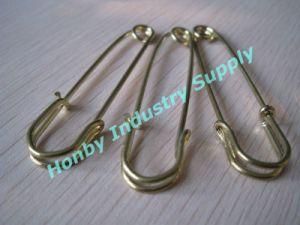 Decorative 50mm Large Golden Colored Brooch Kilt Safety Pins