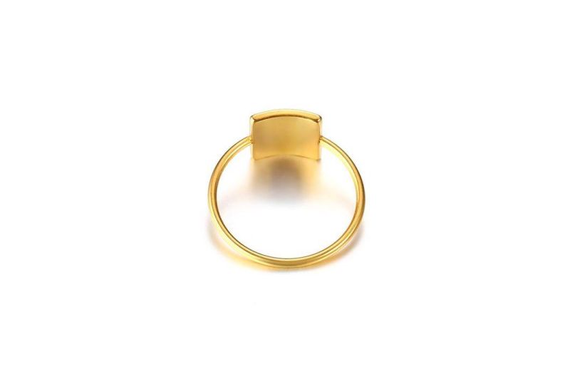 Tube Curve Texture Ring Polished Face Wide Ring Broad Basic Ring