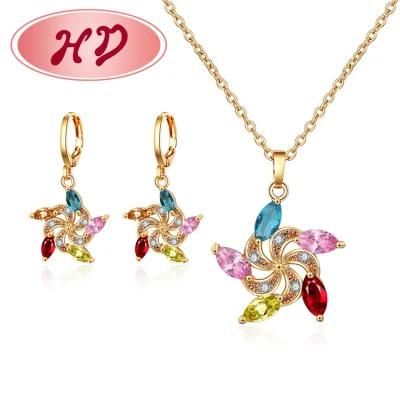 Wholesale Jewellrey 18K Gold Plated Necklace Earrings Jewelry Sets for Girls