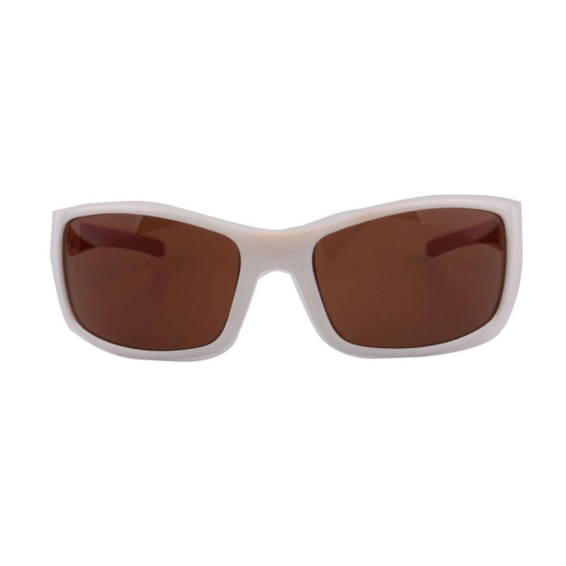 Unisex White Sport Sunglasses with Red Nose Pad