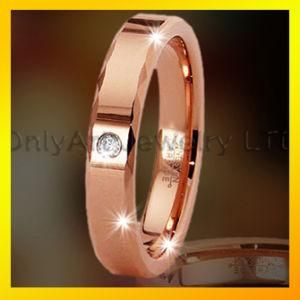 Valentine&prime;s Day gift diamond tungsten ring with rose gold plated jewelry