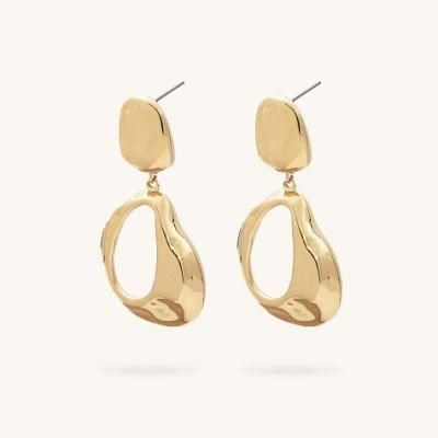 Gold Vermeil Jewelry Designer Inspired Large Dangle Geometric Earrings