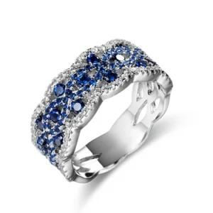 New Arrival Costume Jewelry Paved Tanzanite 925 Sterling Silver Ring