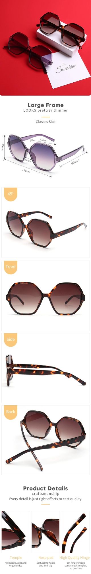 Square Fashion Latest Sunglasses Women Oversized Sun Glasses Gradient Color Womens Sunglasses