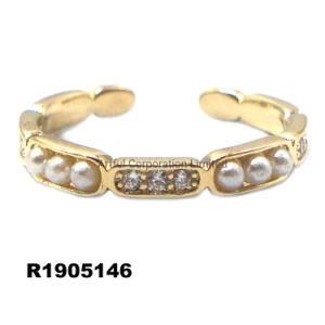 14K 18K Gold Plating Ring with Pearl Fashion Jewelry Ring Silver Ring