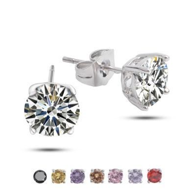 Simple Design 14K 18K Gold Round Moissanite Earring