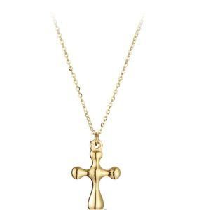Gold Plated Stainless Steel Christian Cross Necklace for Gift