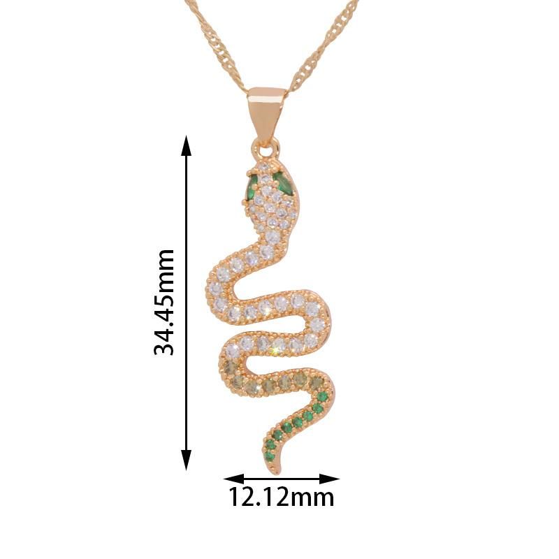 Hot Sale Women′s Zircon Animal Snake Pendant Jewelry Necklace