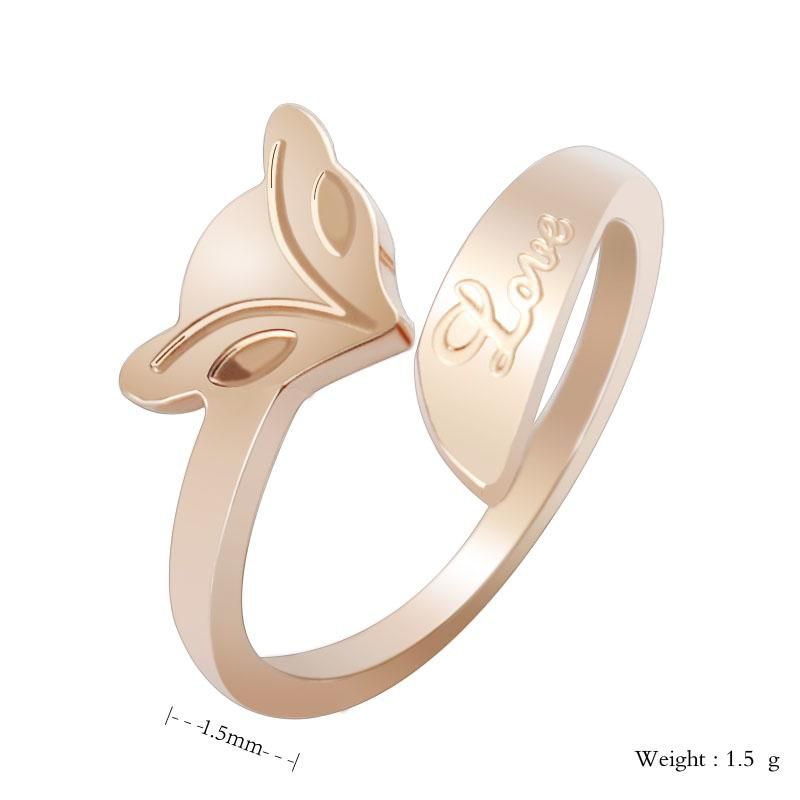 Korean Fashion Hot Selling Gold/ Silver Plate Fox Ring for Lovers