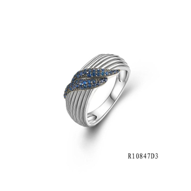 Thread Line Style 925 Silver with CZ Ring for Women