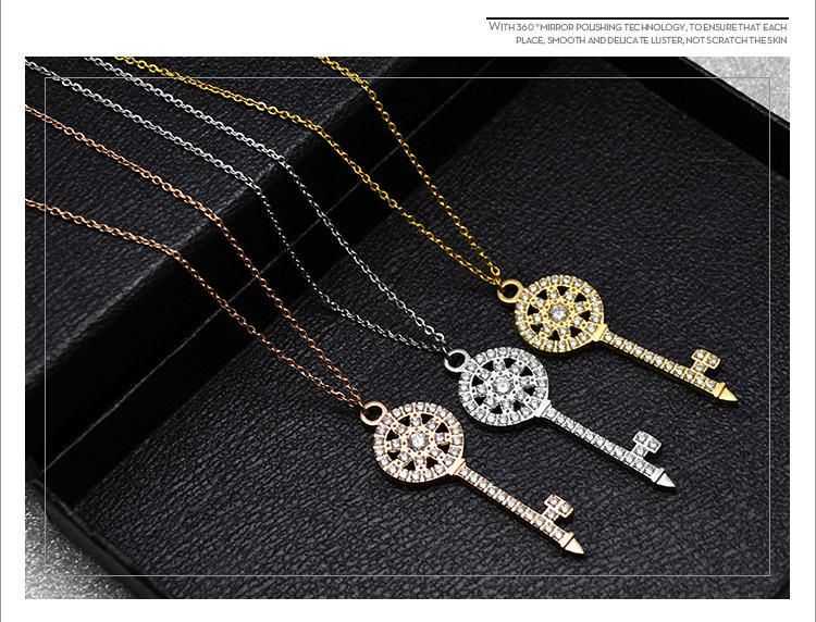 Stainless Steel Key Women Pendant Necklace