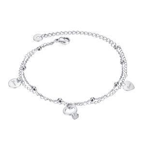 Simple Stysle Stainless Steel Adjustable Chain Heart Pendant Bracelet for Women