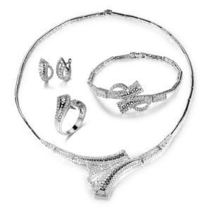 Good Sales 925 Sterling Silver Luxury Wedding Jewelry Set