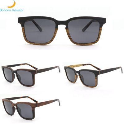 Wholesale New Double Color Acetate Tips 2020 Wooden Sunglasses