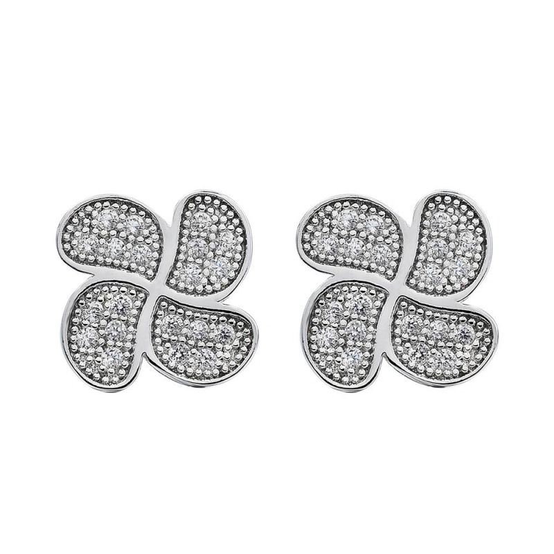 Studs Earrings Diamond Square Cubic Zirconia Earrings Jewelry