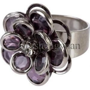 Purple Flower Fashion Ring (QSY-R18)
