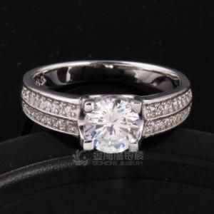 Two Row CZ Stone Ring in 925 Sterling Silver